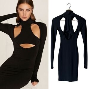 Fashion Nova Black Backless Dress